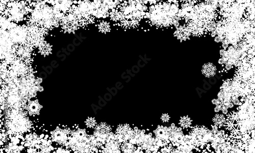 Snow frame black white background.