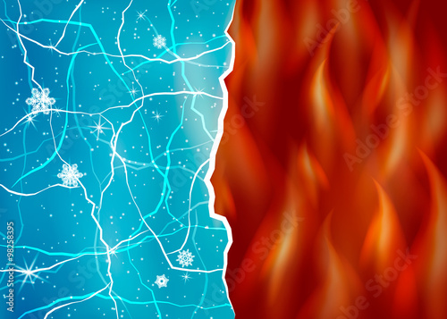Ice and fire vector illustration.