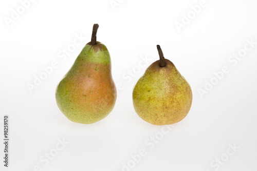 Two pear isolated on a white background