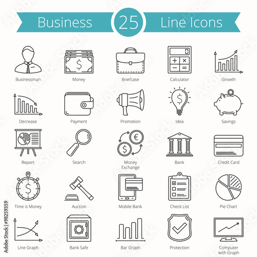 25 Business Line Icons