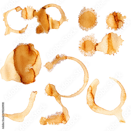 Coffee stain circles. Vector