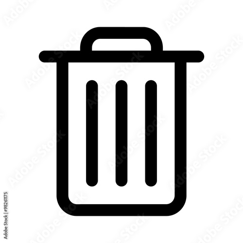 Trash can (rubbish bin) line art icon for apps and websites