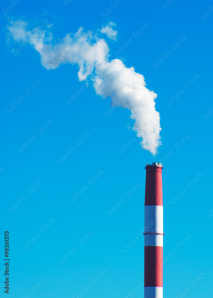 Air pollution. Dirty smog from big factory chimney. Air pollution. Dirty smog from big factory chimney.