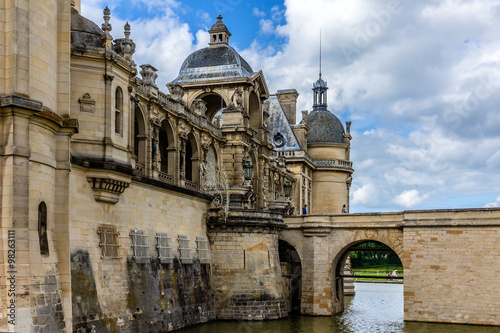 Famous Chateau de Chantilly (1560). Oise, Picardie, France.