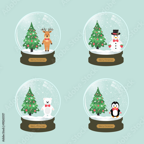 christmas snow globe set