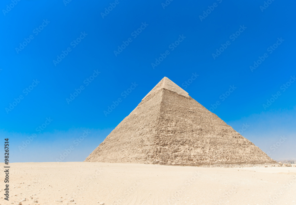 pyramids with a beautiful sky of Giza in Cairo, Egypt.