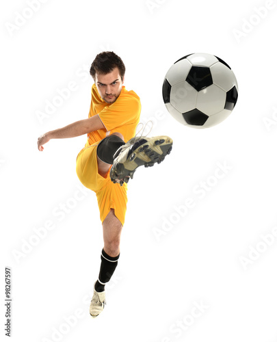 Soccer Player kicking the ball © Carlos Santa Maria