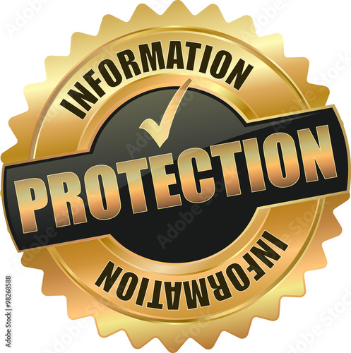 golden shiny vintage protection 3D vector icon seal sign button star with checkmark
