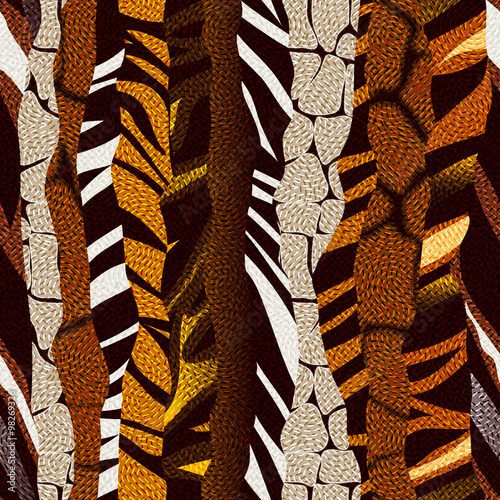 Animal strikes pattern in brown colors