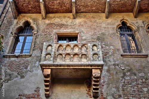 Balcony in the house of the legendary Shakespeare's Juliet in Verona, Italy