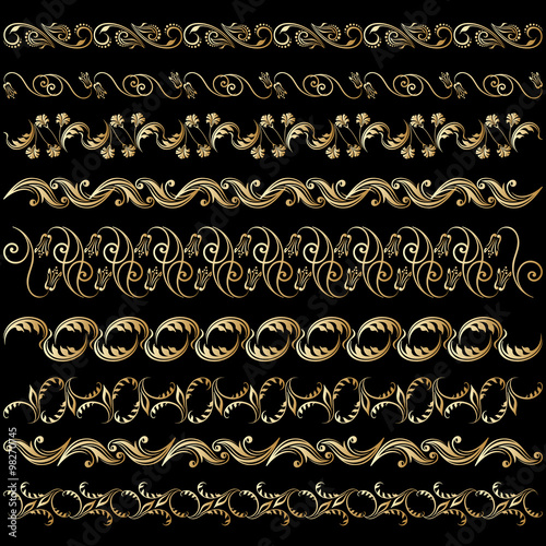Vector set with floral elements.