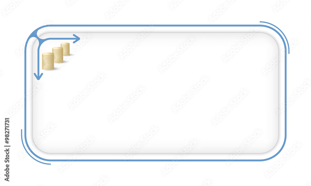 Vector simple box to fill your text and coin Vector simple box to fill your text and coin