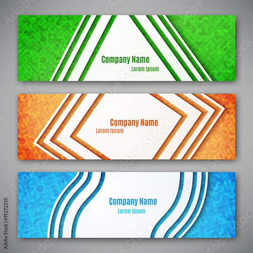 Set of three banners