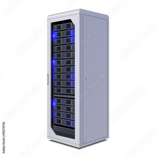 Telecommunication Racks, Server, Hardwares, Internet Data Center. Illustration Isolated On White Background. Vector EPS10