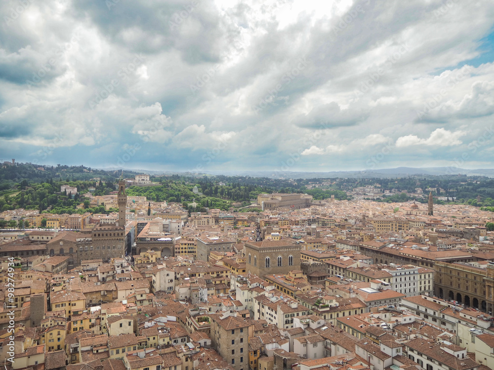 View of the Cathedral Santa Maria del Fiore in Florence,A Cloudy