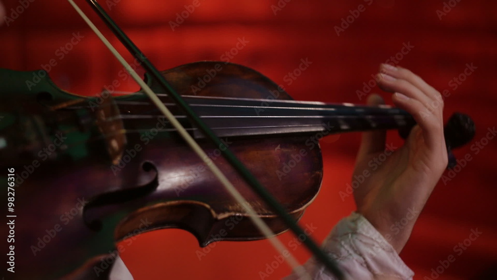 Violin music instrument violinist. Classical player hands. 