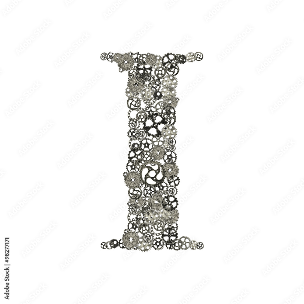 Fototapeta premium alphabet , gears arrangement shape of alphabet