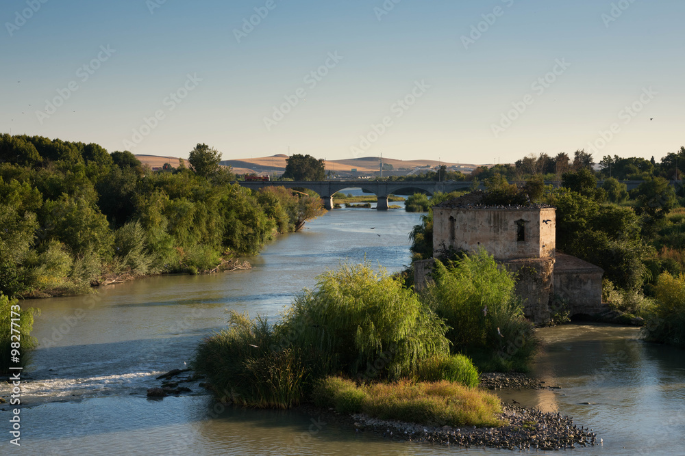 Guadalquivir river. View from Roman Bridge. Cordoba, Spain