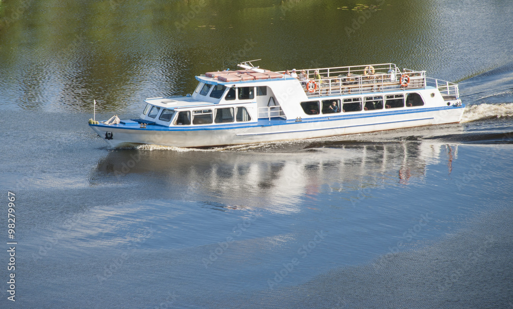 Passenger ship on river