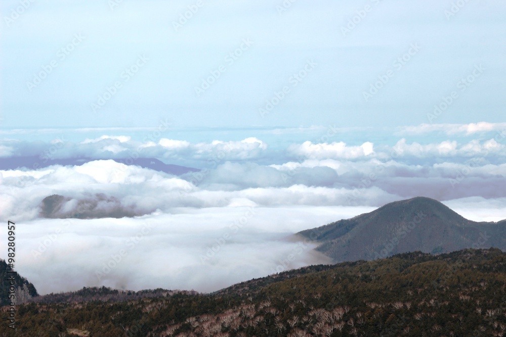 山頂の雲海 山頂の雲海