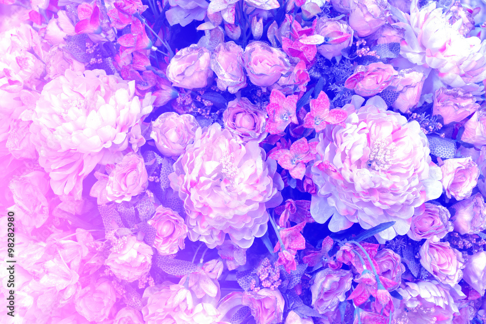 Fototapeta premium beautiful cloth artificial flowers for background
