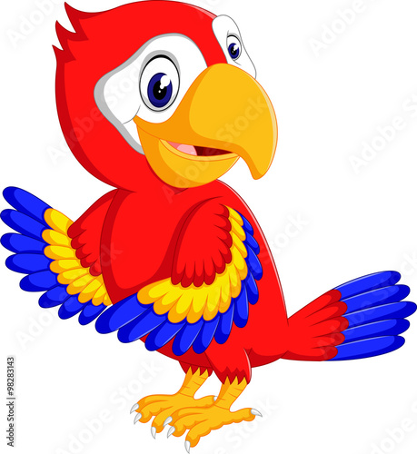 illustration of Cartoon cute parrot