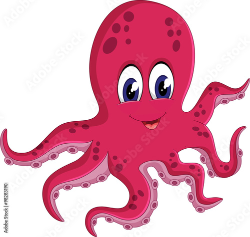 illustration of cute Octopus cartoon