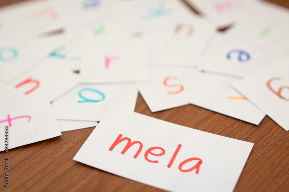 Italian; Learning the New Word with the Alphabet Cards; Writing Italian; Learning the New Word with the Alphabet Cards; Writing