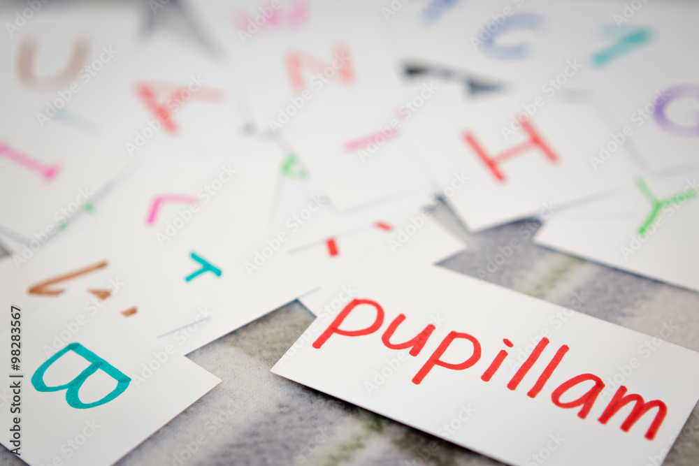 Latin; Learning the New Word with the Alphabet Cards; Writing AP Latin; Learning the New Word with the Alphabet Cards; Writing AP