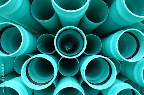 blue pvc pipes