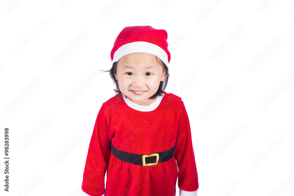 Small Santa Claus girl isolated on white background
Small Santa Claus girl isolated on white background