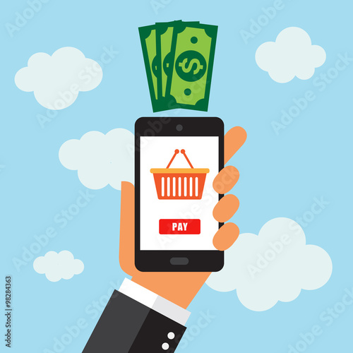 Móvil Smartphone, app pagar en tienda online