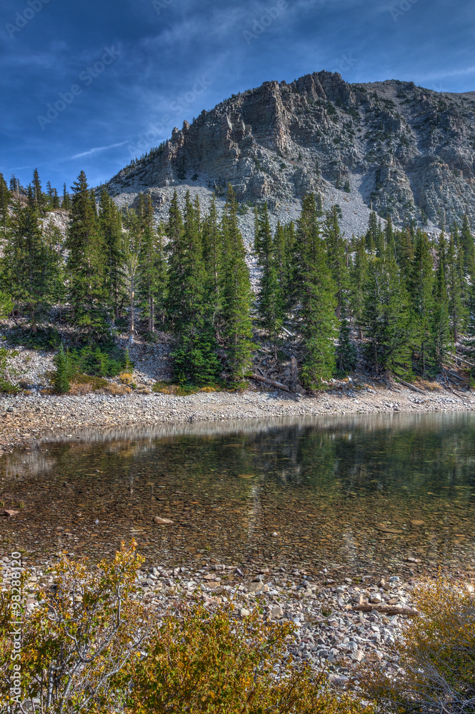 Nevada-Great Basin National Park-Alpine Lakes Trail. Autumn in Great Basin is a most colorful event, which makes the spectacular scenery even more magnificent.
