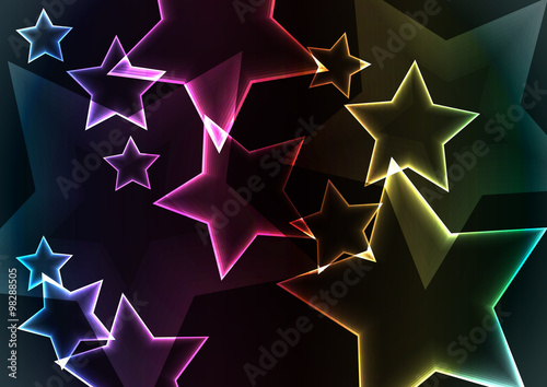 Star abstract background with lights and glows