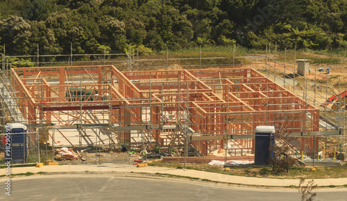 Wooden house construction, building homes in New Zealand