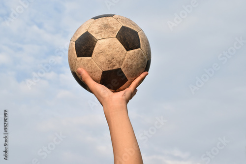 Hands holding soccer ball © toowaretmukat
