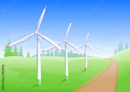 Wind power industry. Windmill energy generator