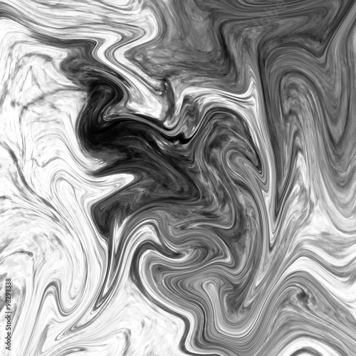 Abstract marble texture. Black and white background. Handmade te