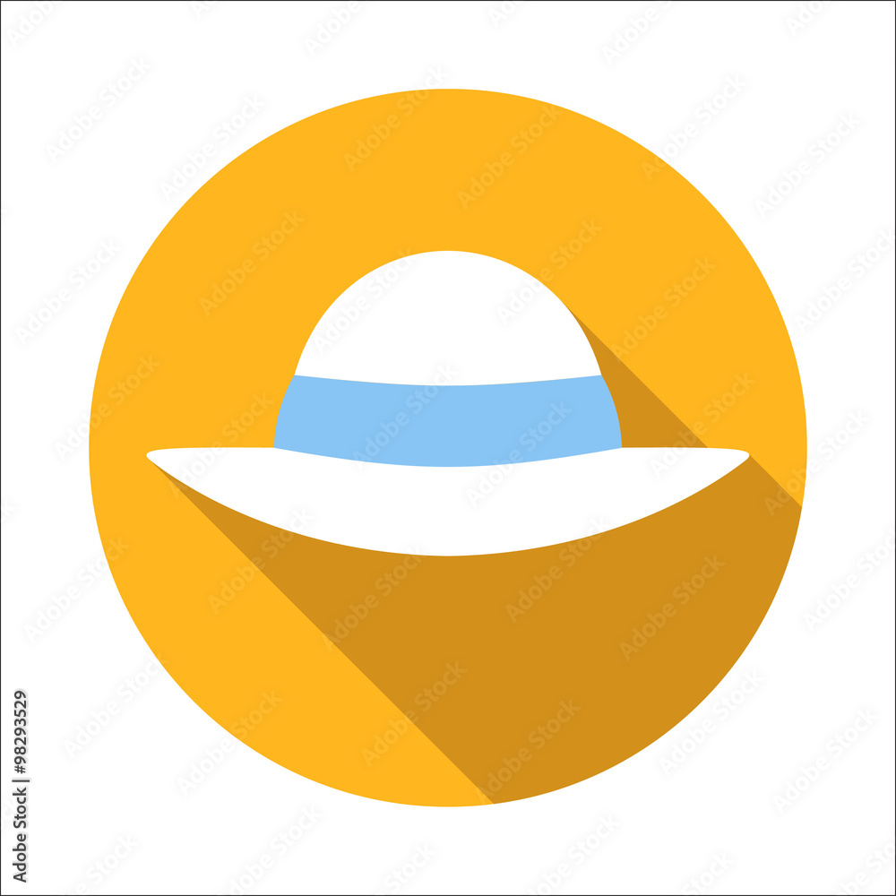 Beach hat flat icon Beach hat flat icon