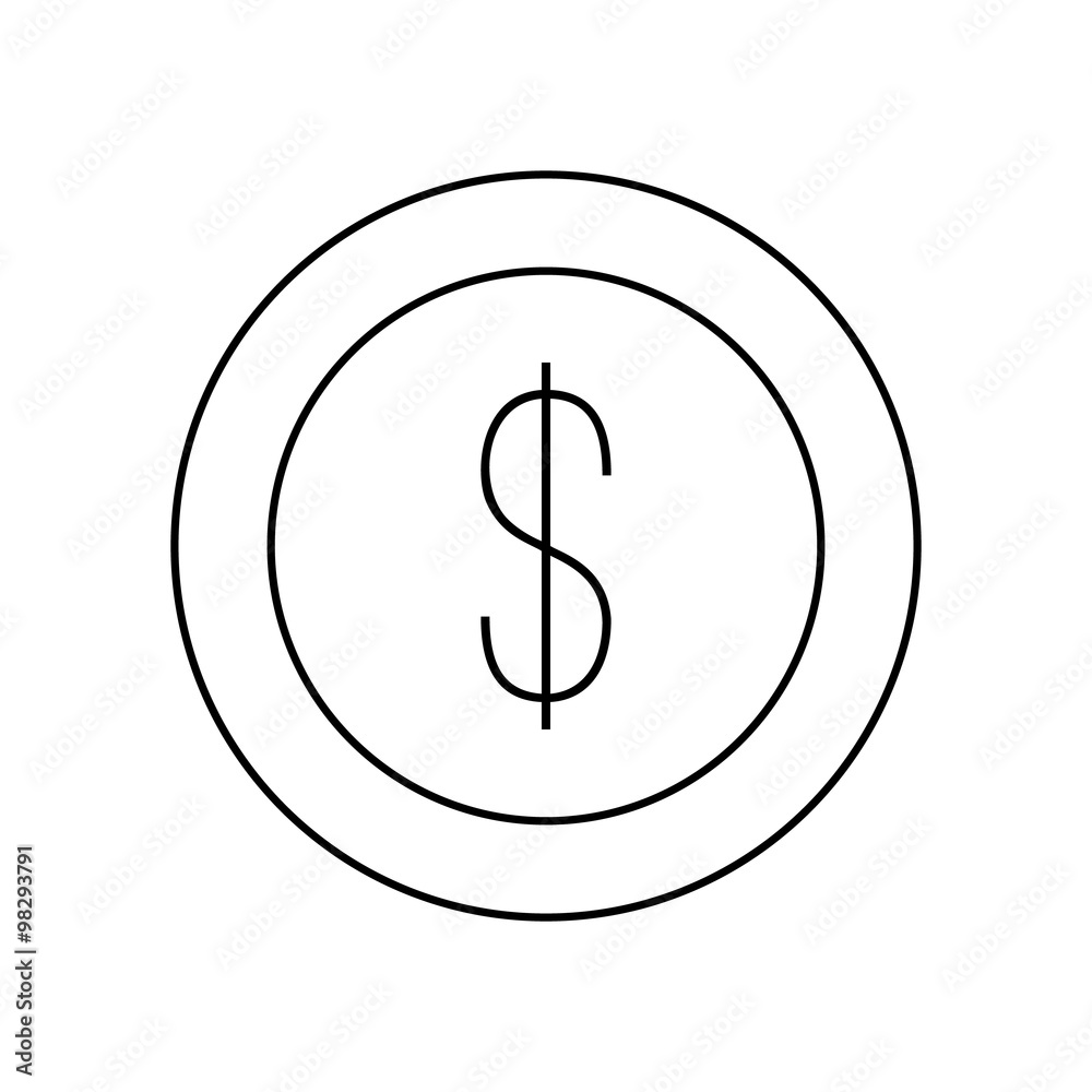 Dollar coin line icon Dollar coin line icon