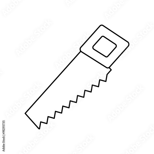 Hand saw line icon