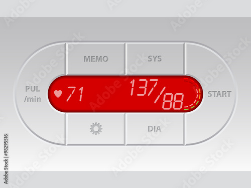 Digital blood pressure monitor with lcd