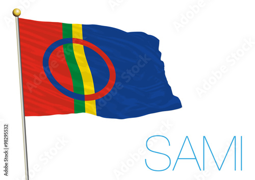 sami people flag, north europe photo