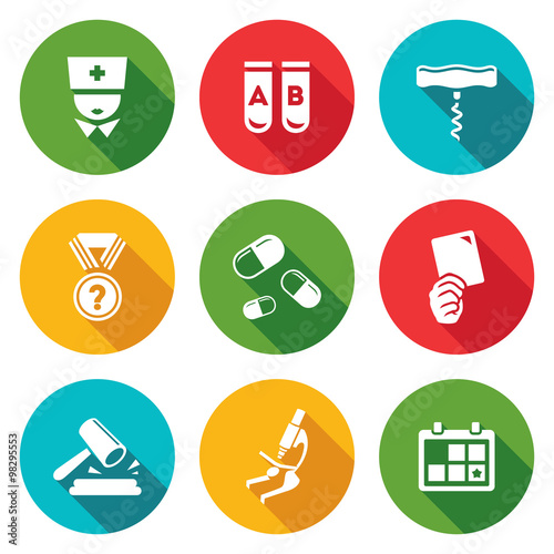 Doping test Icons Set. Vector Illustration. photo
