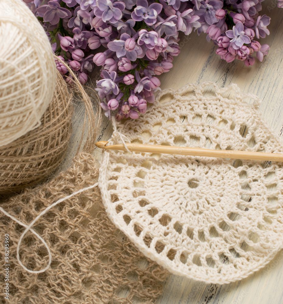 Yarn for crochet and knitted openwork napkins Yarn for crochet and knitted openwork napkins