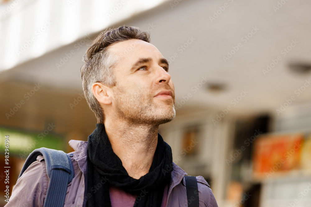 Male tourist in city Male tourist in city