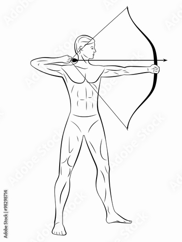 archer man, vector sketch