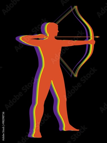 archer man, vector sketch