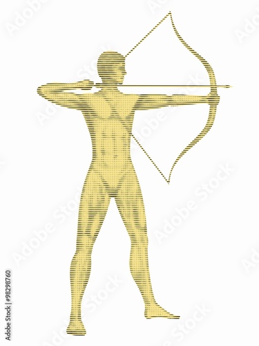 archer man, vector sketch