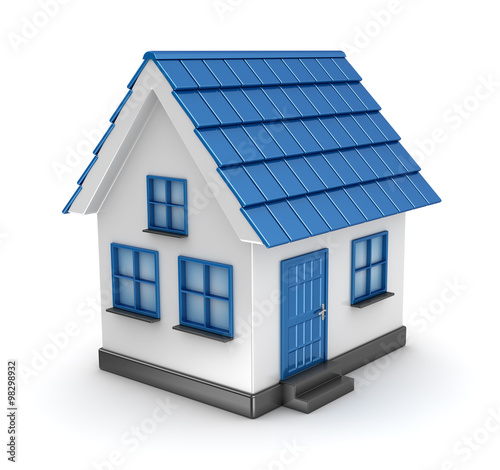 Small blue house model